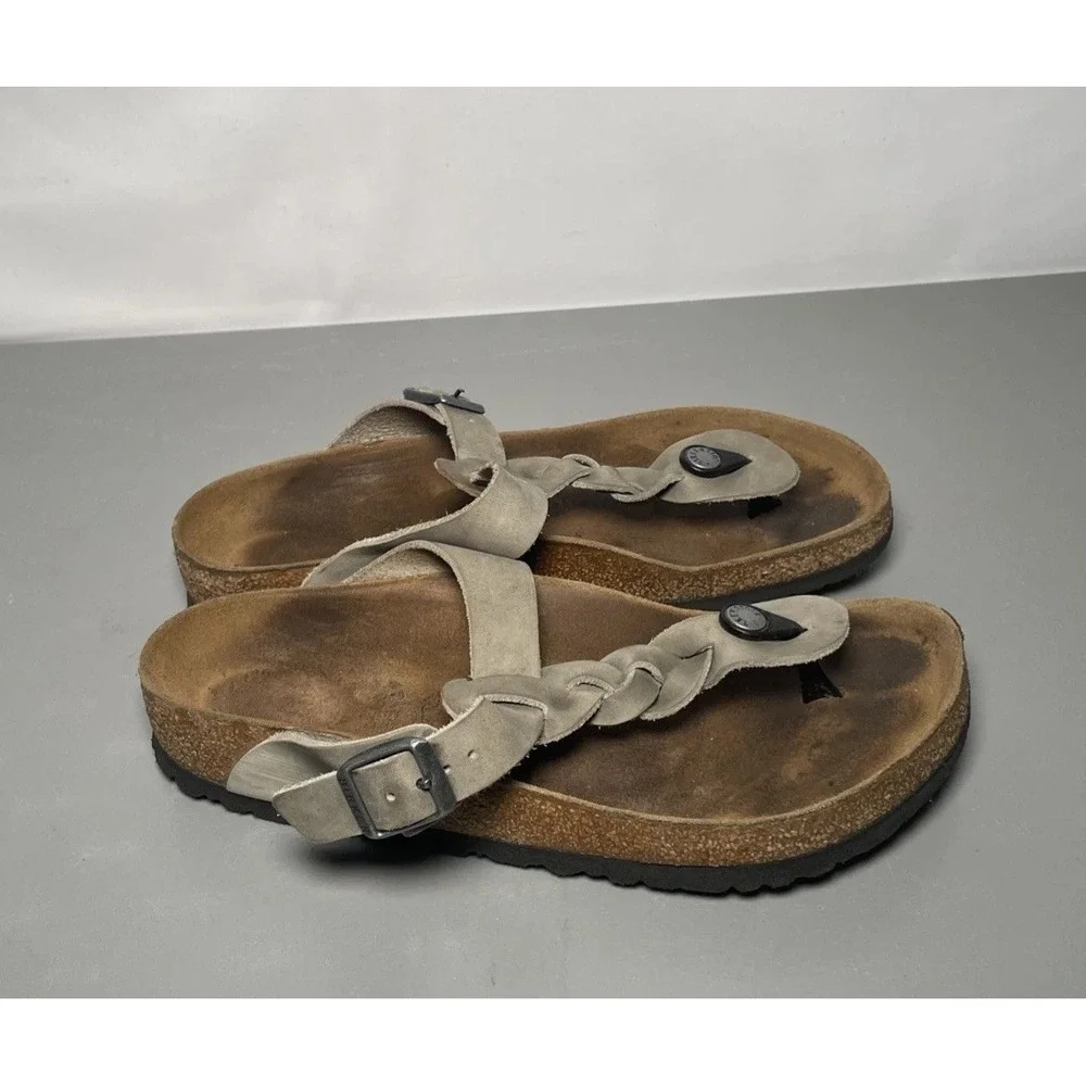 Birkenstock Gizeh Braided Gray Thong Sandals EU39 Women's 8 Men's 6